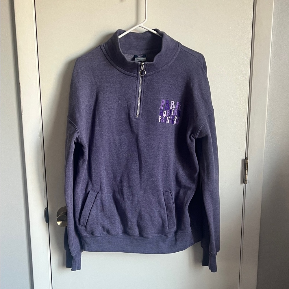 Women’s Quarter-Zip Park Embroidered Purple Pullover Sweatshirt